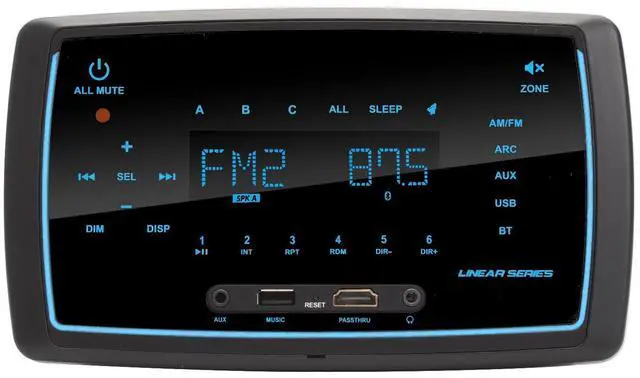 Main image of RV Stereo Receiver Touch Screen with AM/FM/AUX/USB/BT & 3-Zone Control