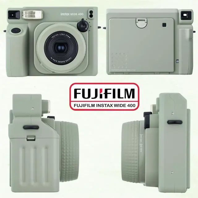 Alt view image 3 of 7 - Instax Wide 400 Instant Film Camera (Sage Green) Bundle with Instax Wide Instant Film (40 Sheets), with Accessories Including Protective Carrying Case