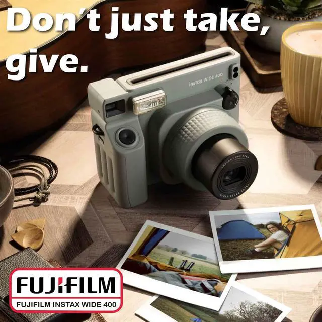 Alt view image 6 of 7 - Instax Wide 400 Instant Film Camera (Sage Green) Bundle with Instax Wide Instant Film (40 Sheets), with Accessories Including Protective Carrying Case