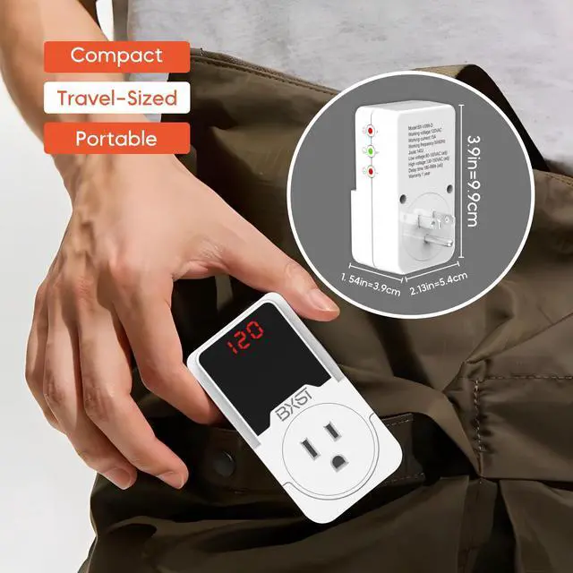 Alt view image 5 of 7 - Surge Protector Outlet, Voltage Regulator for Refrigerator, TV, PC and Home Appliances, Adjustable High/Low Voltage Protection, Wall Outlet Surge Protector, 120V 15A 1800W, 2 Pack
