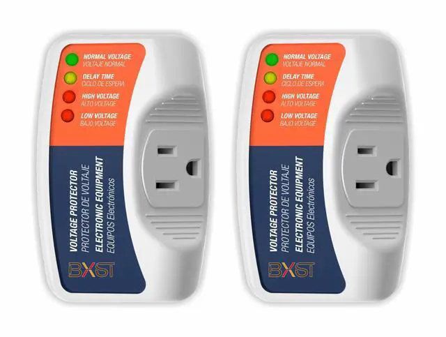Main image of One Outlet Plug in Voltage Protector for Home Protects Against High and Low Voltage Surge Protector for Refrigerator/TV/PC 120V 1800W (2 Pack)
