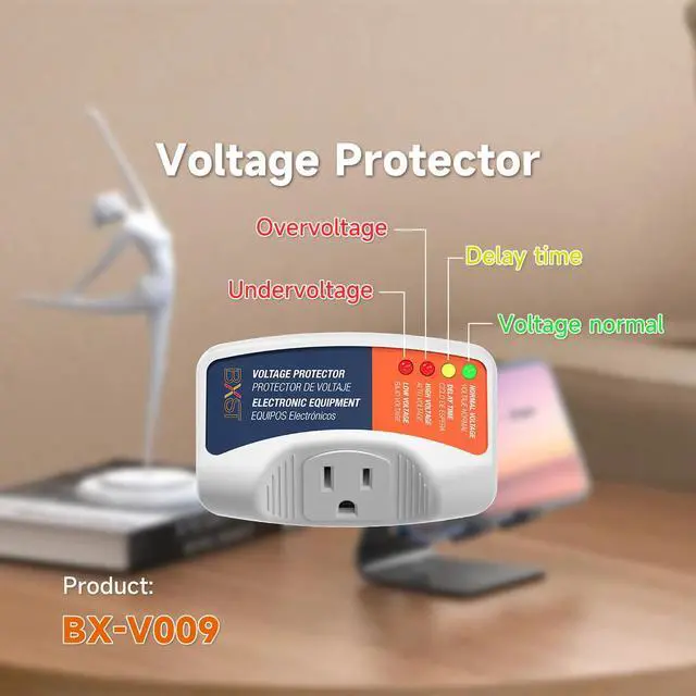 Alt view image 3 of 7 - One Outlet Plug in Voltage Protector for Home Protects Against High and Low Voltage Surge Protector for Refrigerator/TV/PC 120V 1800W (2 Pack)