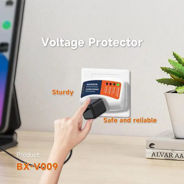 Alt view image 7 of 7 - One Outlet Plug in Voltage Protector for Home Protects Against High and Low Voltage Surge Protector for Refrigerator/TV/PC 120V 1800W (2 Pack)