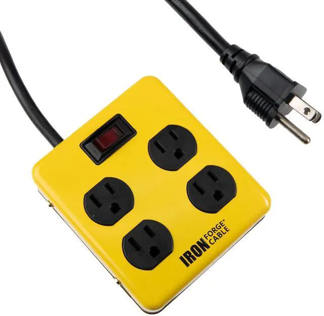 Main image of 4 Outlet Surge Protector Power Strip, 4 Ft | 4 Grounded Outlets, Circuit Breaker - For Home, Office & Workshop