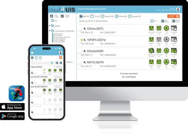 Alt view image 4 of 6 - 5 IP Enabled Remote Power, Ping Auto Reboot, Single Outlet, 10A Fuse, WiFi & LAN, Cloud & APP