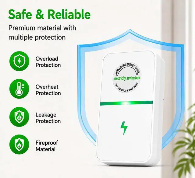 Alt view image 5 of 7 - Electricity Saving Box Energy Saving Device Smart Save Plug Power Saver 4 Pack Stopwatt Smartplug Device, Stop Watt Device Plug-in for Home Office Voltage Optimization Surge Outlet 90v-250v 30KW