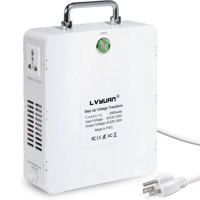 Alt view image 5 of 5 - 3000W Step Up Transformer 110/120V to 220/240V | resettable circuit breaker, compatible EU & Asian appliances for US & Canada use, pure copper toroidal coil