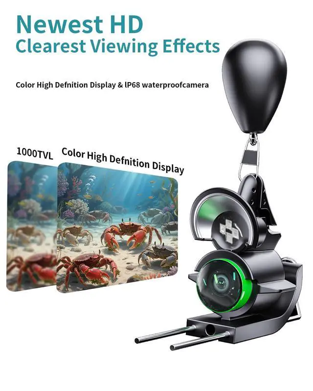 Alt view image 3 of 7 - Fishing Camera with Infrared Night Vision Light,220° Wide Angle Monitoring of FishPortable Fish Finder with 100ft Cable, 4.3 Inch LCD and Upgraded HD Lens for Ice Lake Boat Kayak Fishing
