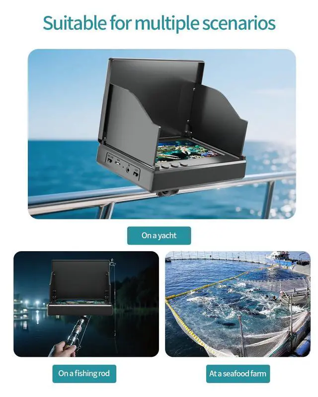 Alt view image 7 of 7 - Fishing Camera with Infrared Night Vision Light,220° Wide Angle Monitoring of FishPortable Fish Finder with 100ft Cable, 4.3 Inch LCD and Upgraded HD Lens for Ice Lake Boat Kayak Fishing