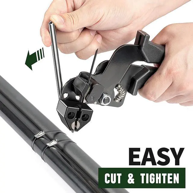 Alt view image 3 of 7 - Metal Zip Ties with Cable Tie Gun, 200 Black Stainless Steel Ties | 11.8-inch black 304 stainless steel ties rated up to 200 lb for fence repair, farm, garden, cable and outdoor fastening