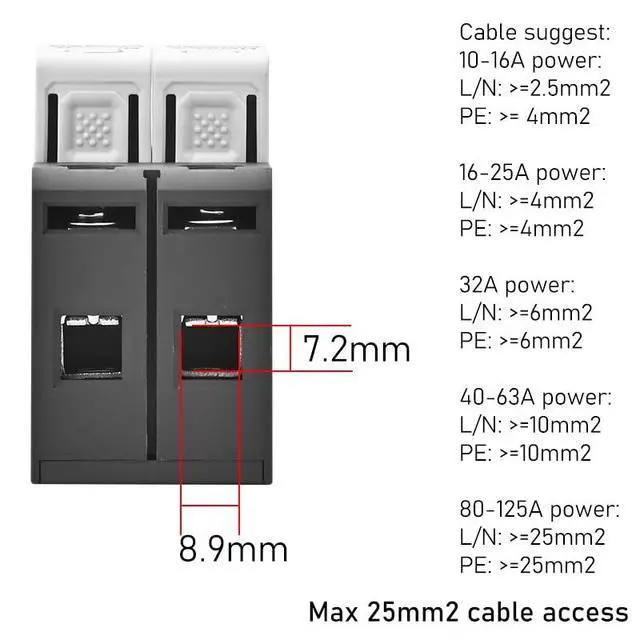 Alt view image 7 of 7 - DC SPD Surge Protector for 100V-1000V PV Systems, 2-Pole 40kA T2 Level, Replaceable Module, Solar Panel Lightning Protection, Overvoltage Protection (250V)