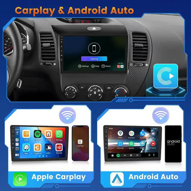 Alt view image 3 of 7 - Car Stereo for Kia Cerato K3 Forte 2013-2018 Wireless CarPlay Android Auto | 9 Inch HD Touch Screen with 2+64G storage, Cerato Radio with 5Ghz WiFi GPS Bluetooth FM/RDS EQ SWC Backup Camera MIC