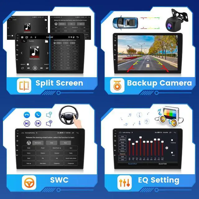 Alt view image 6 of 7 - Car Stereo for Kia Cerato K3 Forte 2013-2018 Wireless CarPlay Android Auto | 9 Inch HD Touch Screen with 2+64G storage, Cerato Radio with 5Ghz WiFi GPS Bluetooth FM/RDS EQ SWC Backup Camera MIC
