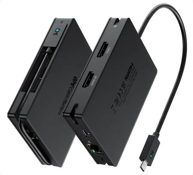 Main image of 8-in-1 Portable 40Gbps Dual HDMI USB4 Hub | 1x 8K@30Hz / 4K@120Hz or 2x 4K@60Hz HDMI, Gigabit Ethernet, 100W PD Charging, Limited macOS Display Support