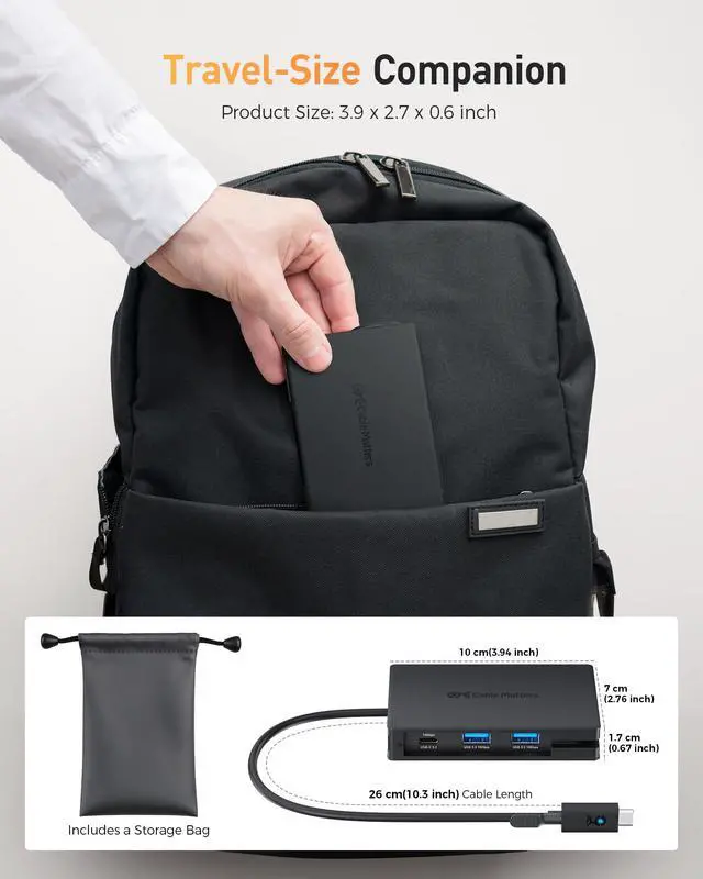 Alt view image 7 of 7 - 8-in-1 Portable 40Gbps Dual HDMI USB4 Hub | 1x 8K@30Hz / 4K@120Hz or 2x 4K@60Hz HDMI, Gigabit Ethernet, 100W PD Charging, Limited macOS Display Support