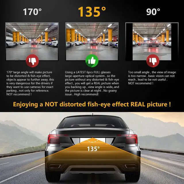 Alt view image 2 of 7 - Backup/Front View Camera: No Distorted Affect Starlight Night Vision HD Waterproof 720P AHD and TVI Hitch Backup/Reverse/Rear View Camera License Plate for Cars Pickup Trucks SUV RV Van