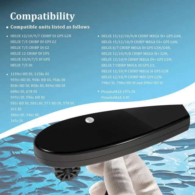 Alt view image 3 of 7 - 710226-1 XNT 9 DI T Transom Transducer for Humminbird Helix/PiranhaMAX/Legacy Down Imaging models with Dual Beam Sonar &Down Imaging Built-in Temperature Sensor 4-pin End20-ft Cable