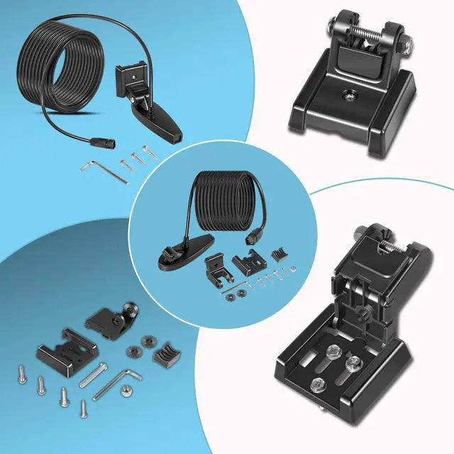 Alt view image 6 of 7 - 710226-1 XNT 9 DI T Transom Transducer for Humminbird Helix/PiranhaMAX/Legacy Down Imaging models with Dual Beam Sonar &Down Imaging Built-in Temperature Sensor 4-pin End20-ft Cable