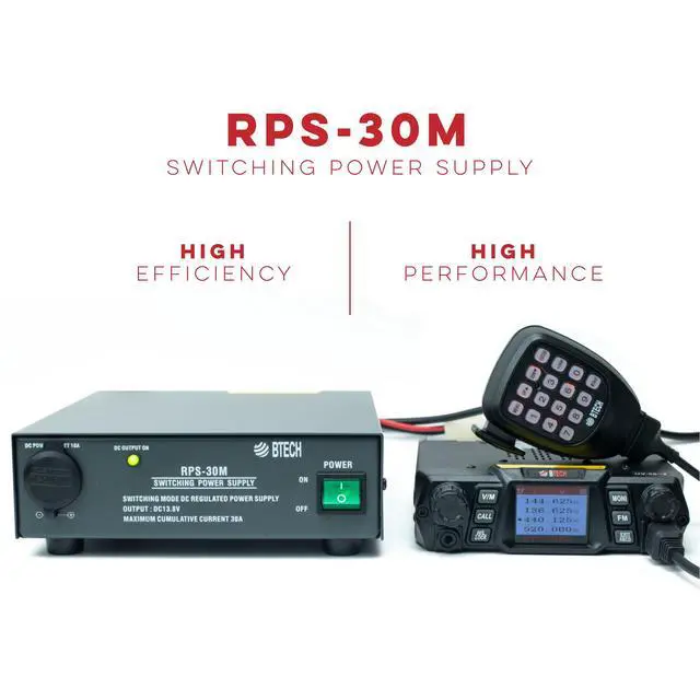 Alt view image 5 of 7 - RPS-30M 30 Amp Compact Regulated Bench Power Supply - 13.8V AC-to-DC Converter with Screw Terminals & Cigarette Plug Output