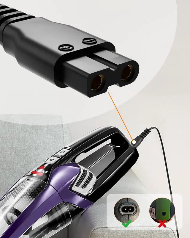 Alt view image 2 of 7 - Replacement for Bissell Pet Hair Eraser Charger 1614206 Power Cord for Bissell 2390 2390A 23903 2284W 2284 Cordless Handheld Vacuum Power Supply