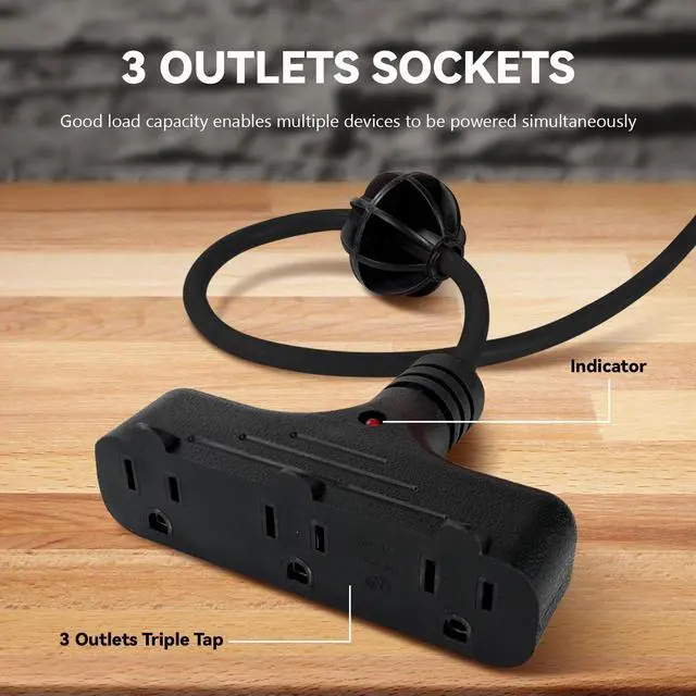 Alt view image 6 of 6 - Retractable Extension Cord Reel, 16/3 SJTW Power Cord 30 Ft with 3 Electrical Outlets and 10 Amp Circuit Breaker, Ceiling or Wall Mount, Metal Plate, UL Listed, Grey