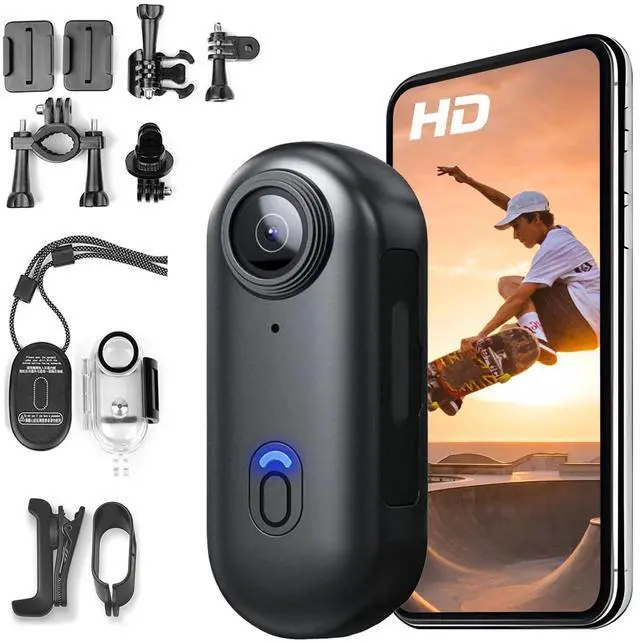 Main image of H7Pro 1080P Thumb Action Camera, Mini Body Camera with Magnetic Lanyard | Wearable POV Portable Body Cam with Waterproof Case, Hands-Free Recording, Helmet Cam for Work, Cycling, Vlogging (No Card)