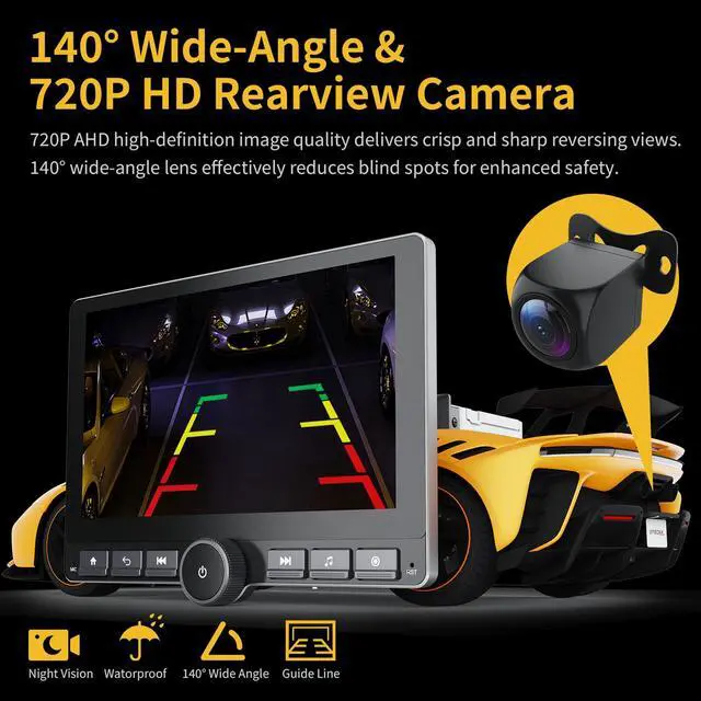 Alt view image 5 of 7 - 10.1 Inch Single Din Car Stereo,Wireless Apple Carplay Android Auto,Android Car Stereo 2G+64G, Built-in GPS/Wi-Fi/Mirror Link, Includes Backup Camera