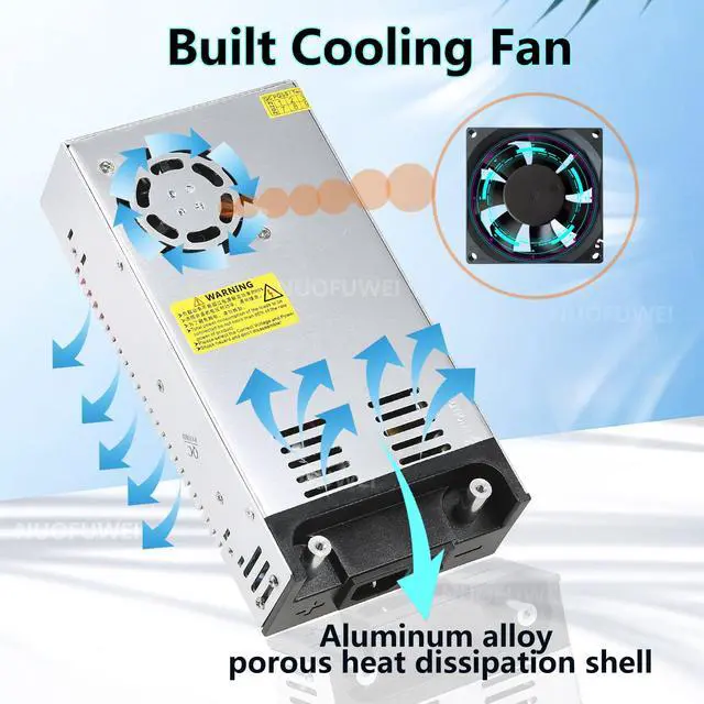 Alt view image 3 of 6 - DC 12V 50A 600W Power Supply 110V AC to 12V DC Converter | 50A 600W Switching Power Supply Transformer PSU for 12Volt Motor Pump CCTV Security Camera Car Stereo 3D Printer