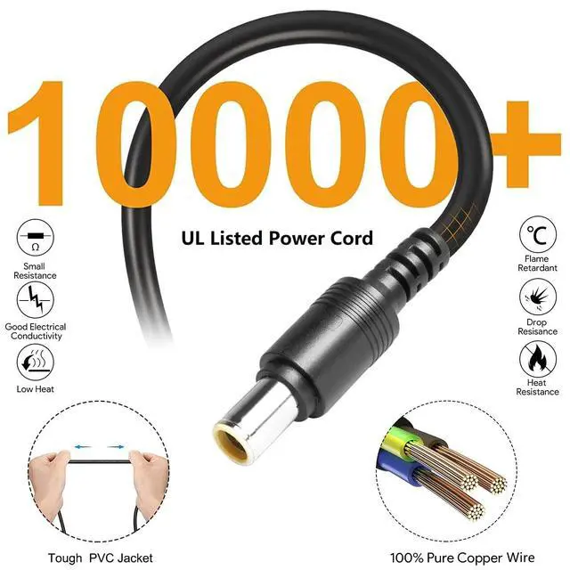 Alt view image 7 of 7 - for Jackery 160/240/290 Charger,65W AC Adapter for Jackery Explorer 160/240/290/E290/E240/E160 & Honda 290/200 Portable Power Station Solar Generator Power Supply Battery Charger Cord