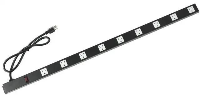 Main image of 9 Outlets 3 Feet Power Cord 3 Feet Body OT3093 Heavy Duty Metal Surge Protector Power Strip with Mounting Parts - Free End Caps for Shipping Protection Only