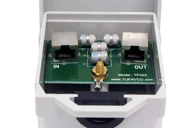 Alt view image 2 of 7 - TP303 Ethernet Surge Protector Outdoor for PoE+ Gigabit 1000Mbs - LAN Network Thunder Lightning Surge Protection Suppressor/Arrester
