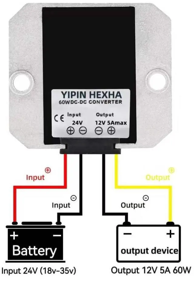 Alt view image 3 of 7 - 25W DC-DC 12V 24V to 5V 5A Converter Buck Regulator 5 Volts Waterproof Vehicle Power Supply