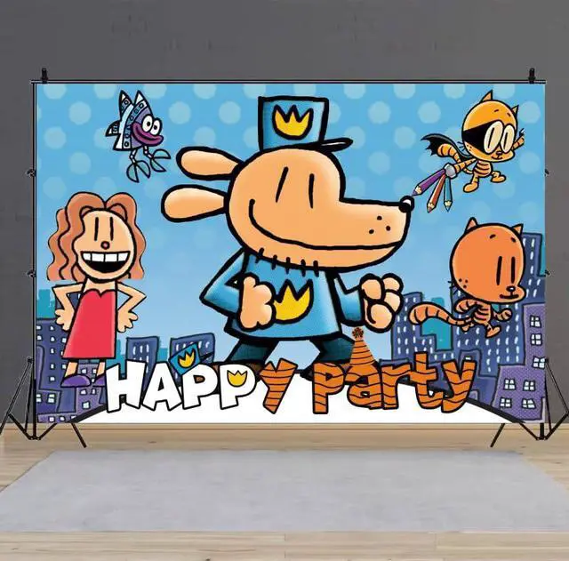 Alt view image 4 of 6 - Dog Cartoon Man Birthday Party Decorations, 5x3ft Happy Birthday Backdrop Banner Theme for Dog Party Decorations Indoor Outdoor