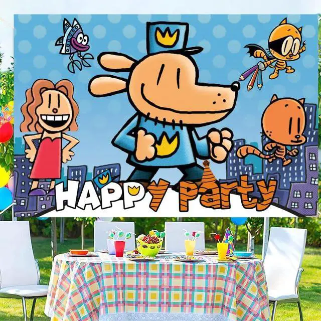 Alt view image 2 of 6 - Dog Cartoon Man Birthday Party Decorations, 5x3ft Happy Birthday Backdrop Banner Theme for Dog Party Decorations Indoor Outdoor