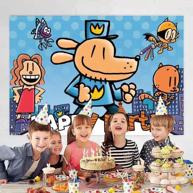 Alt view image 6 of 6 - Dog Cartoon Man Birthday Party Decorations, 5x3ft Happy Birthday Backdrop Banner Theme for Dog Party Decorations Indoor Outdoor