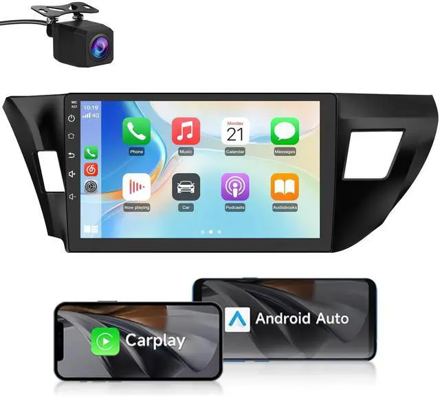 Main image of Android 13 Car Radio for Toyota Corolla 2014 2015 2016, 10 inch Touch Screen Car Stereo with Wireless CarPlay/Android Auto SWC GPS WiFi Bluetooth FM RDS DSP Reverse Camera 2+64G
