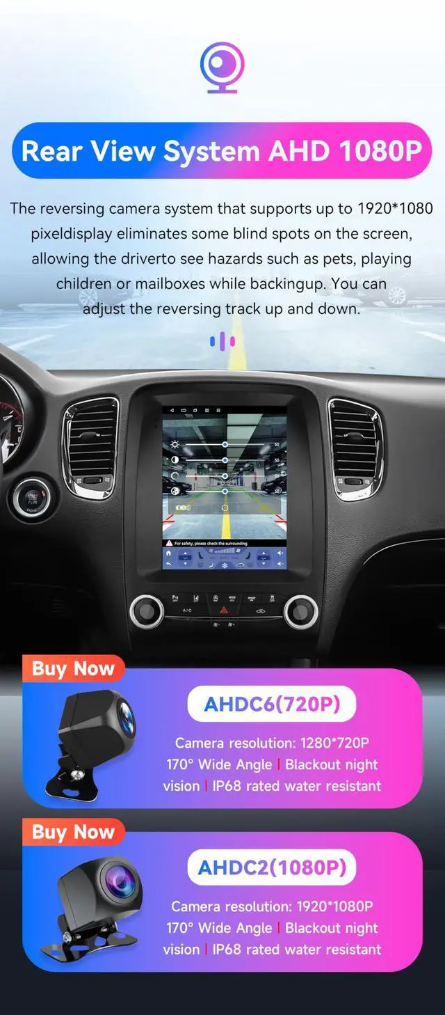 Alt view image 5 of 7 - Android 14 Stereo Car Radio for Dodge Durango (2014-2020), 8Core 4G+64G GPS Navigation with 9.7 inch QLED Touchscreen via Carplay Android Auto SWC Bluetooth EQ USB TPMS OBD2