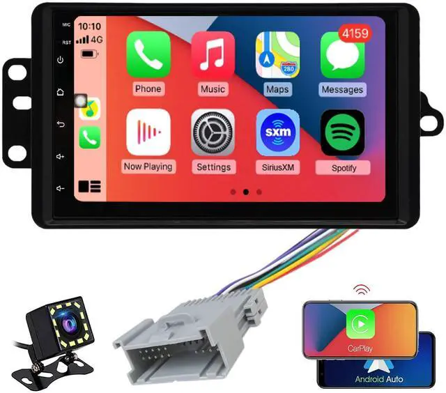 Main image of QLED Radio for Chevy Chevrolet Silverado SSR Tahoe 2003-2006,GMC Siera Yukon 2003-2006,Hummer H2 2003-2007,CarPlay Android Auto Ready,Steering Wheel Control,Free Back Camera