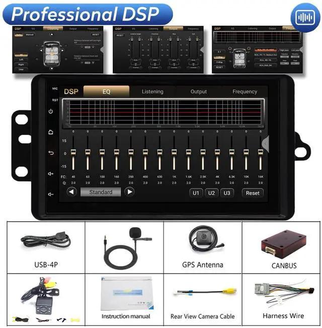 Alt view image 7 of 7 - QLED Radio for Chevy Chevrolet Silverado SSR Tahoe 2003-2006,GMC Siera Yukon 2003-2006,Hummer H2 2003-2007,CarPlay Android Auto Ready,Steering Wheel Control,Free Back Camera