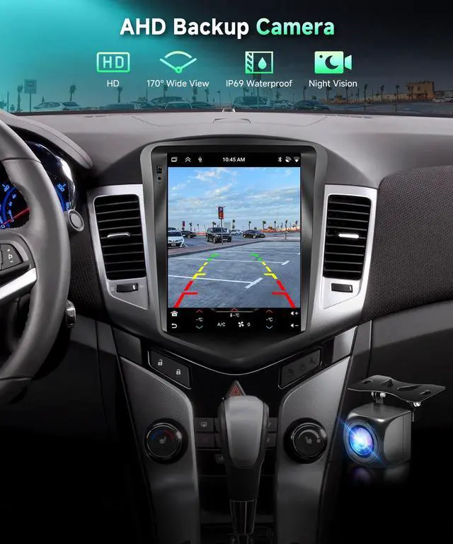 Alt view image 5 of 7 - 8Core 6G+128G Car Stereo for Chevy Cruze 2009-2015, Android 15 Radio with DSP 32-EQ,9.7Inch IPS Vertical Touch Screen,Wireless Carplay/Android Auto,GPS,WiFi,FM/RDS,SWC,Backup Camera