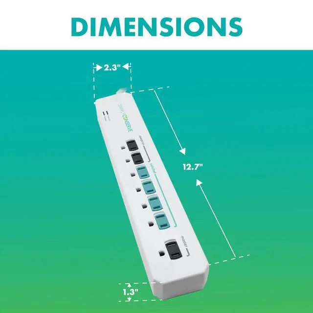 Alt view image 5 of 7 - Advanced Power Strip SC73T1, Surge Protector with Multiple Outlets, White Extension Cord for Electronics, Energy Saver Device with Child Protective Covers
