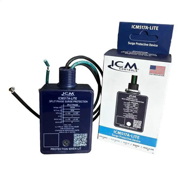 Alt view image 2 of 5 - ICM517A-Lite HVAC Surge Protector, 60kA, NEMA 4X, ICM 517 Lite, UL | ICM517A-Lite Surge Protector TPMOV tech, 60kA/612J rating, NEMA 4X enclosure, UL listed, AG3000 replacement, 120/240V