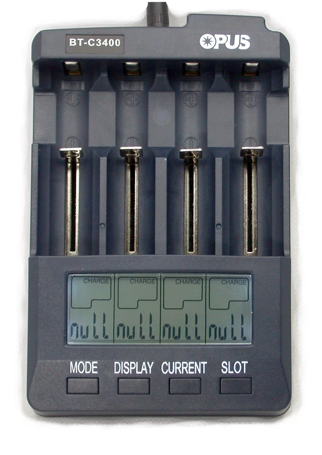 Alt view image 2 of 2 - Opus Battery Charger Analyzer Tester for Li-ion NiMH NiCd Rechargeable Batteries C3400 BT-C3400 AA AAA C 18650