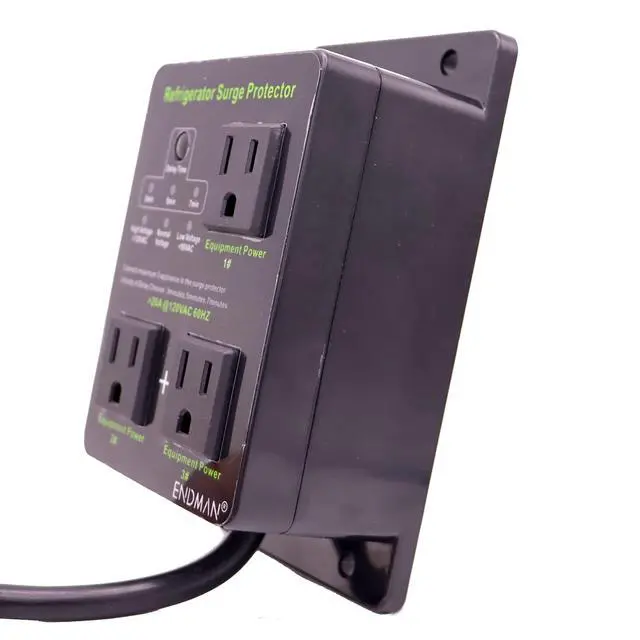Alt view image 4 of 6 - Refrigerator Surge Protector Voltage Protector for Home Appliances | with Three Outlet with Time Delay, Protects Against Brownout, Spike, Instant Surge All Voltage Abnormalities