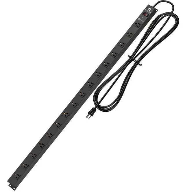Main image of 16 Outlet Surge Protector Metal Power Strip, 1800J Mountable Power Outlet, Heavy Duty Workshop Metal Power Strip for Commercial, Industrial, School and Home,15A 125V 1875W (6FT)