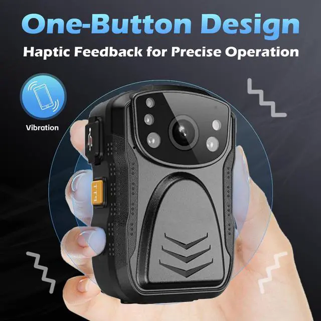 Alt view image 2 of 7 - PatrolMaster 1296P UHD Body Camera with Audio, 2 Inch Display, Night Vision, Waterproof, Shockproof, Body Worn with Compact Design, Police Use (64GB)