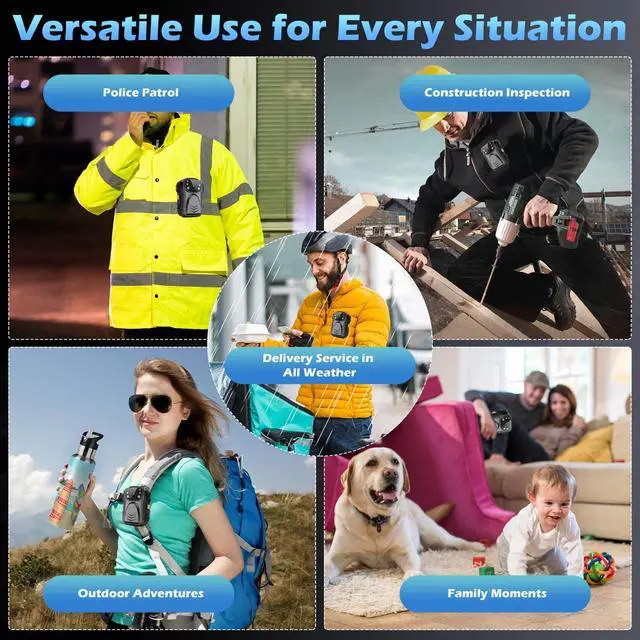Alt view image 7 of 7 - PatrolMaster 1296P UHD Body Camera with Audio, 2 Inch Display, Night Vision, Waterproof, Shockproof, Body Worn with Compact Design, Police Use (64GB)