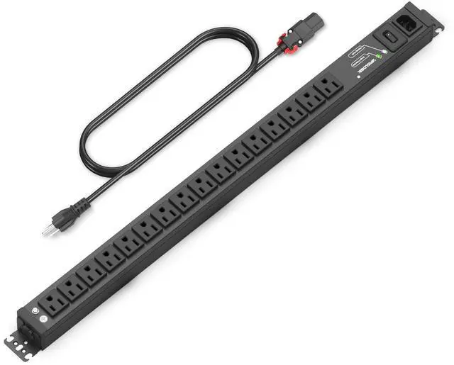 Main image of Surge Protector Power Strip, 16 Outlet Metal PDU Power Strip, 6 Feet | with Switch, Mountable, Multi Plug Wall Outlet, Heavy Duty, Surge Protector 1800J, Auto Lock Extension Cord, 15A/1875W