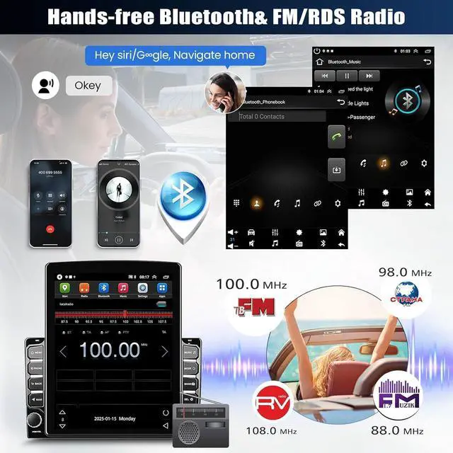 Alt view image 5 of 7 - Car Radio for Ford F250 F350 Super Duty 2008 2009 2010 2011 2012 2013-2016 | Car Stereo with Wireless Carplay Android Auto Bluetooth Touch Screen with WiFi FM GPS SWC Backup Camera