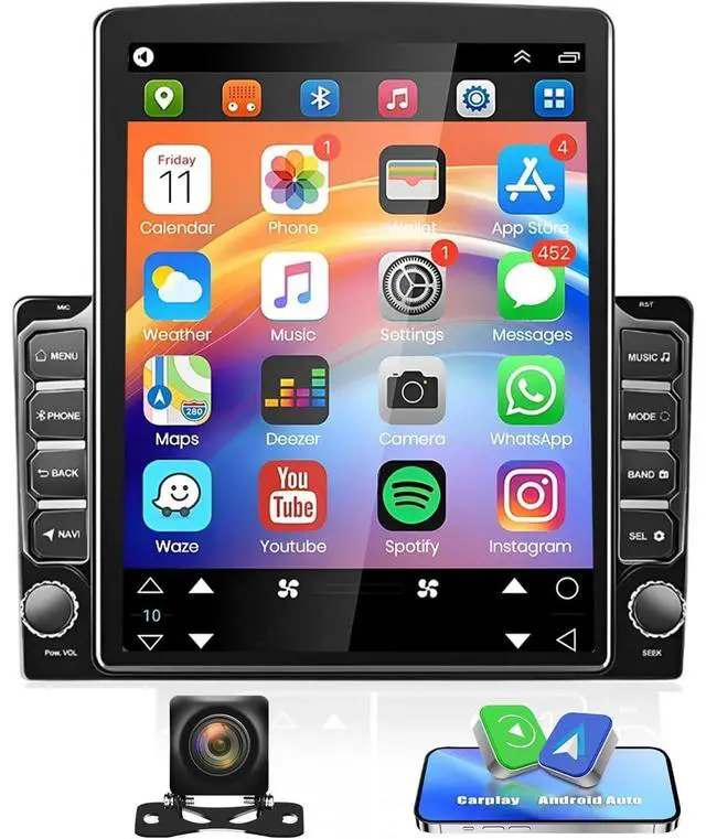 Alt view image 7 of 7 - Car Radio for Ford F250 F350 Super Duty 2008 2009 2010 2011 2012 2013-2016 | Car Stereo with Wireless Carplay Android Auto Bluetooth Touch Screen with WiFi FM GPS SWC Backup Camera